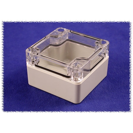 Enclosure, 65x65x40mm Polycarbonate NEMA 4X/ 6P, Clear Lid